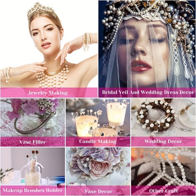 Dekorativne biserne perlice za izdelavo nakita – 50 kosov