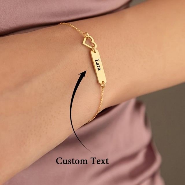 Personalizirana zapestnica po meri, srce in gravura po vaši želji