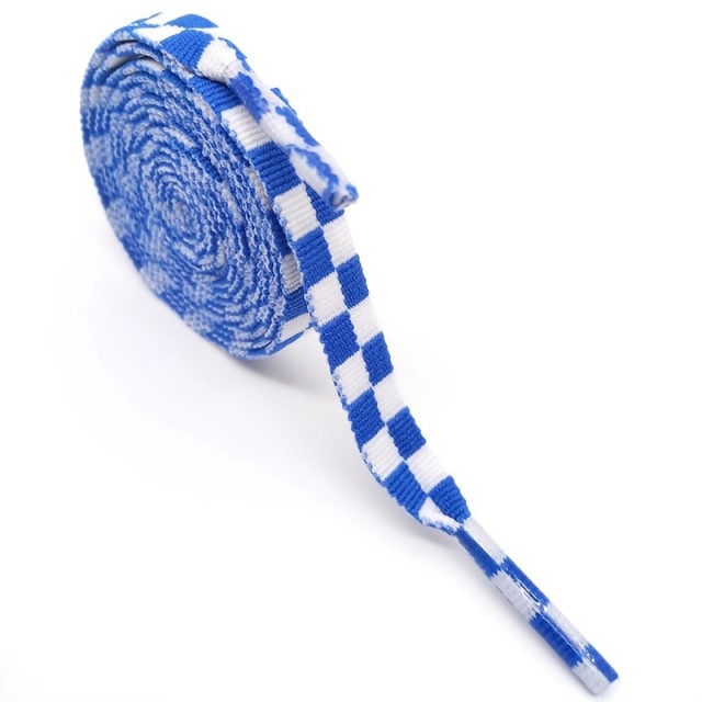 1 par retro šahovskih ravnih vezalk črne ali modre 