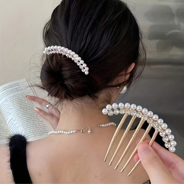 Eleganten glavnik s perlicami za dopolnitev fige