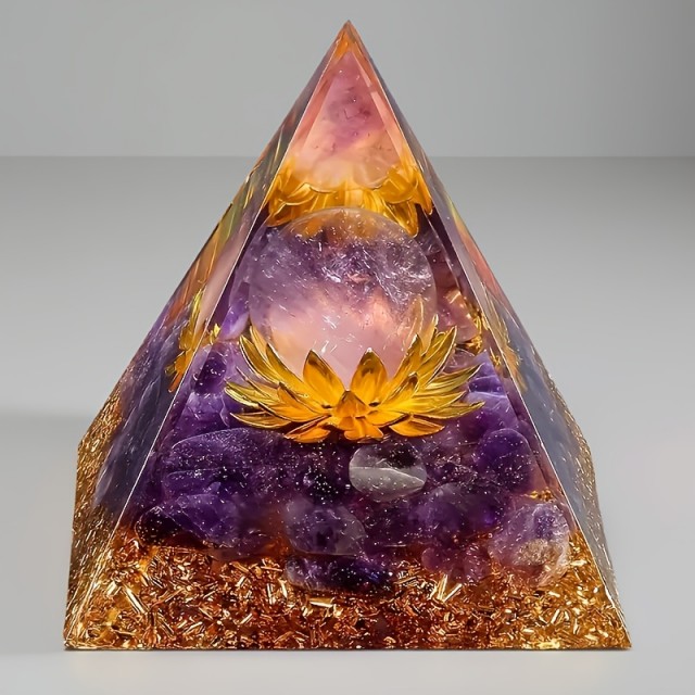  Piramida iz orgonita z ametistom 