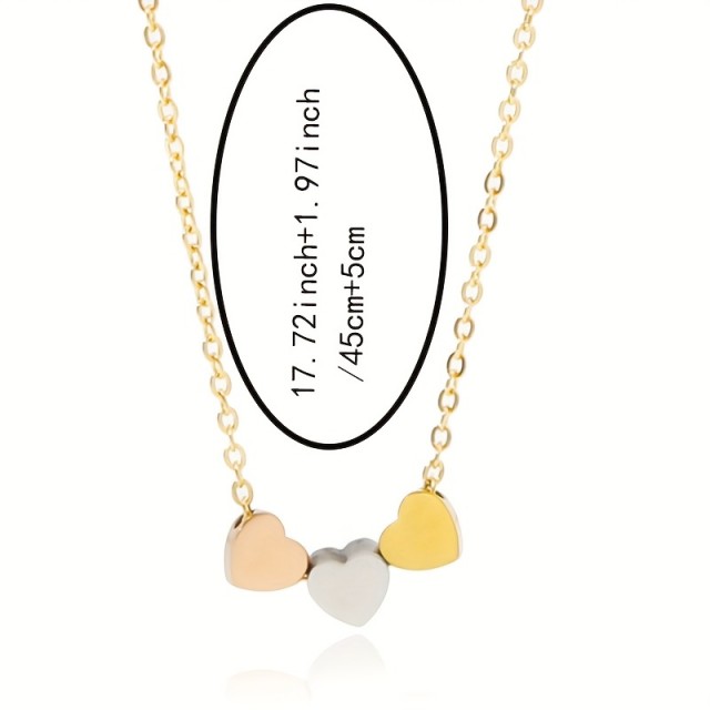 Personalizirana ogrlica s tremi srci in možnostjo gravure