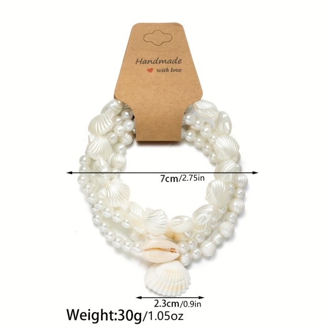 4-delni komplet zapestnic za nogo z obeski školjke in morske zvezde