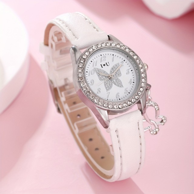 Elegantna bela ura z metuljem 