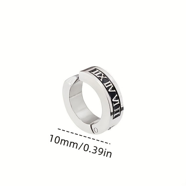 Moški okrogli uhani z rimskimi številkami