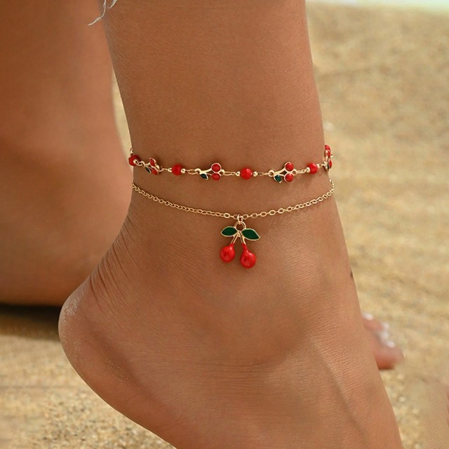 Dvodelni komplet zapestnic za nogo s češnjami