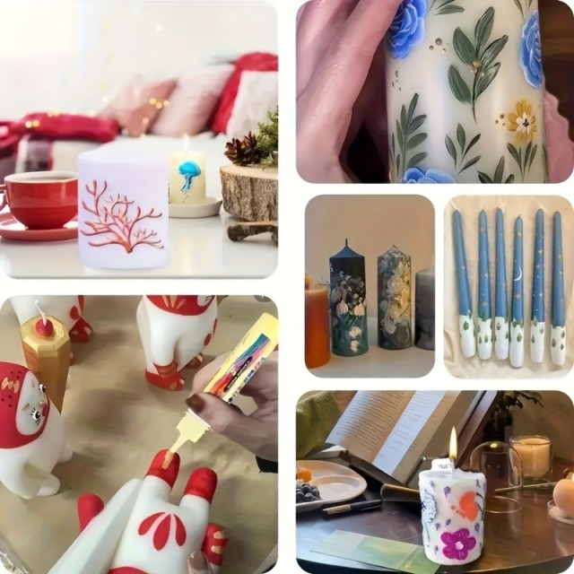 Set 6 barvnih svinčnikov za sveče, risanje po svečah SET C