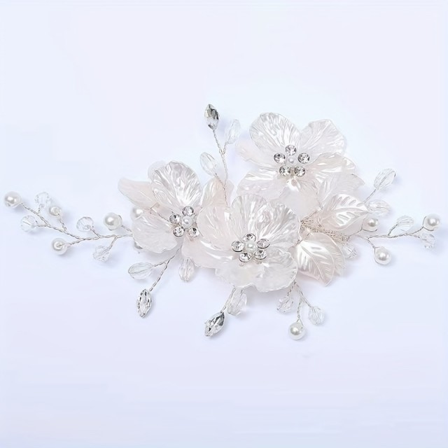 Elegantni poročni glavnik za lase, cvetlični dizajn 