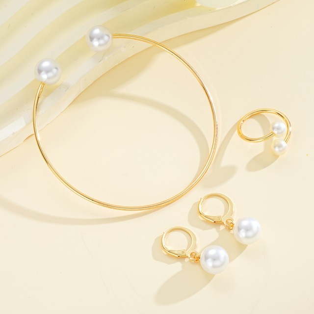 3-delni komplet nakita z imitacijo biserov