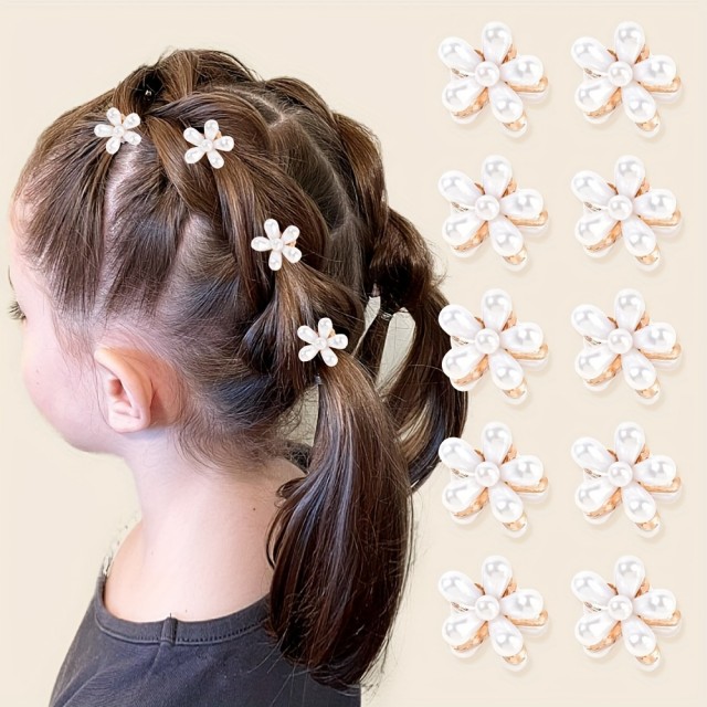 Komplet 10 sponk za lase v obliki rožic