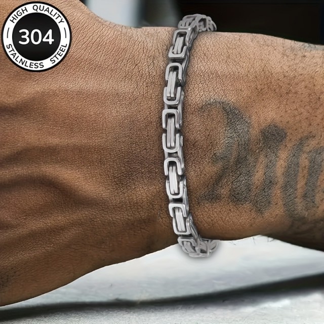 Moška zapestnica – industrijski verižni stil