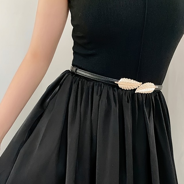 Ženski nastavljiv pas z listnimi okraski