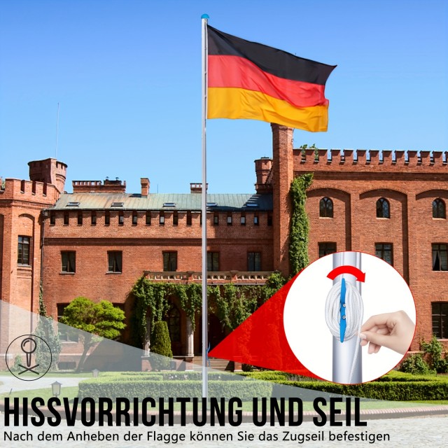 Nastavljiv aluminijast drog za zastave (višina 225–650 cm)