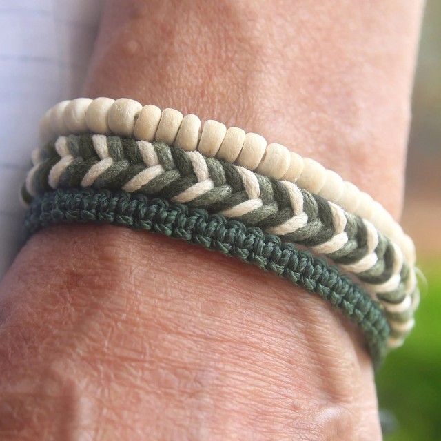 Komplet 3 moških pletenih zapestnic 