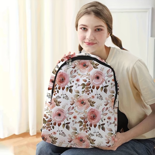 Eleganten nahrbtnik s cvetličnim potiskom