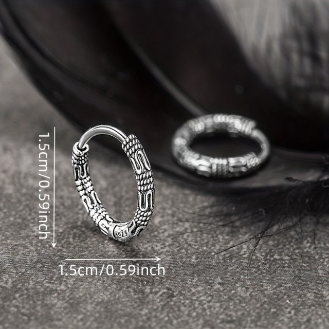 1 par moških medeninastih uhanov