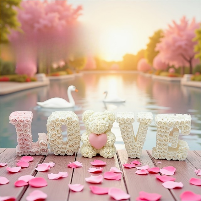 5 delni set silikonskih modelov LOVE z medvedkom