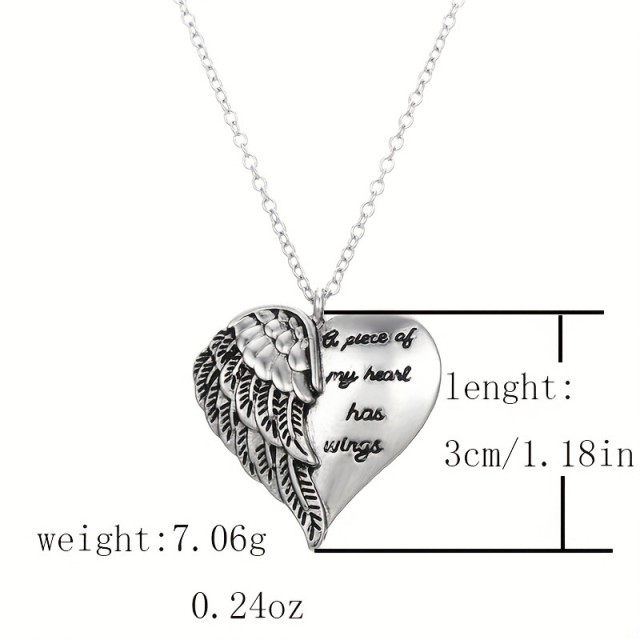 Ogrlica za spomin na drage pokojne: A piece of my heart has wings