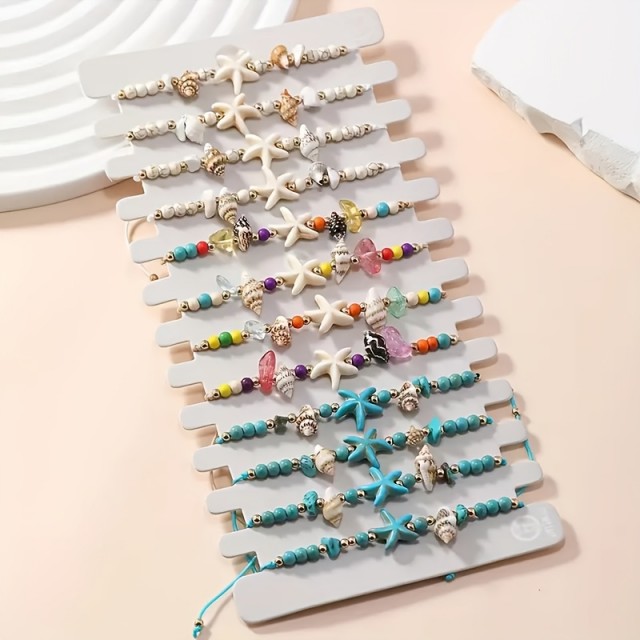 3 delni poletni komplet z zapestnicami iz školjk