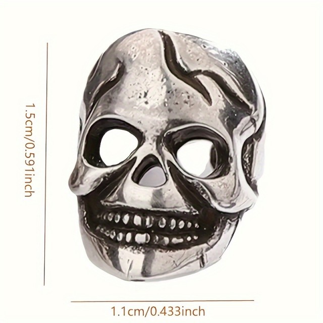 Enojni moški uhan z lobanjo brez prebadanja