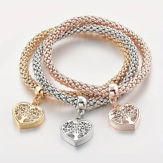 3 kosi elegantnih zapestnic, drevo življenja