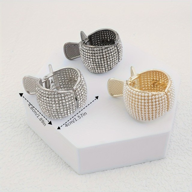 Komplet 3 elegantnih bleščečih sponk za lase z okrasnimi kamenčki