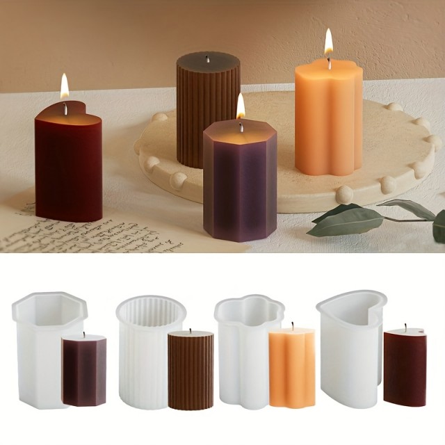 Komplet 4 silikonskih kalupov za sveče