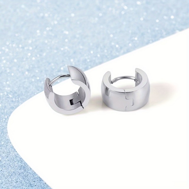 Okrogli moški uhani z luknjico 2 barvi