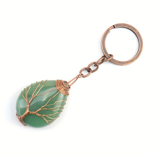 Obesek za ključe Drevo Življenja ZELENI AVENTURIN