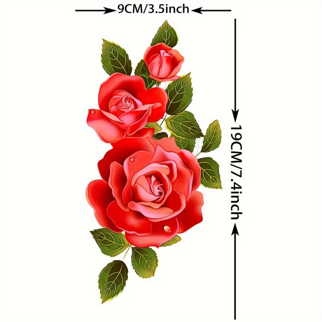 Začasna tetovaža vodoodporna z rdečimi vrtnicami