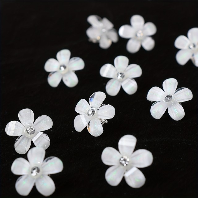 10 kosov mini sponke za lase v obliki rožice