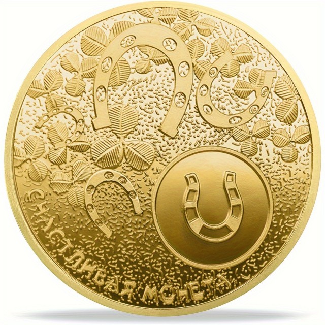 Spominski kovanec v zlati barvi za srečo in bogastvo