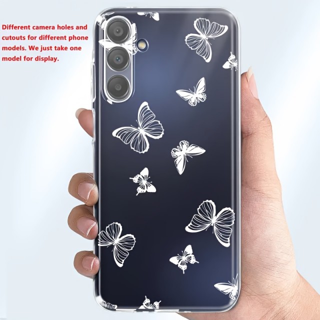 Gumijasti ovitek za mobilni telefon z metulji (Samsung Galaxy A35)