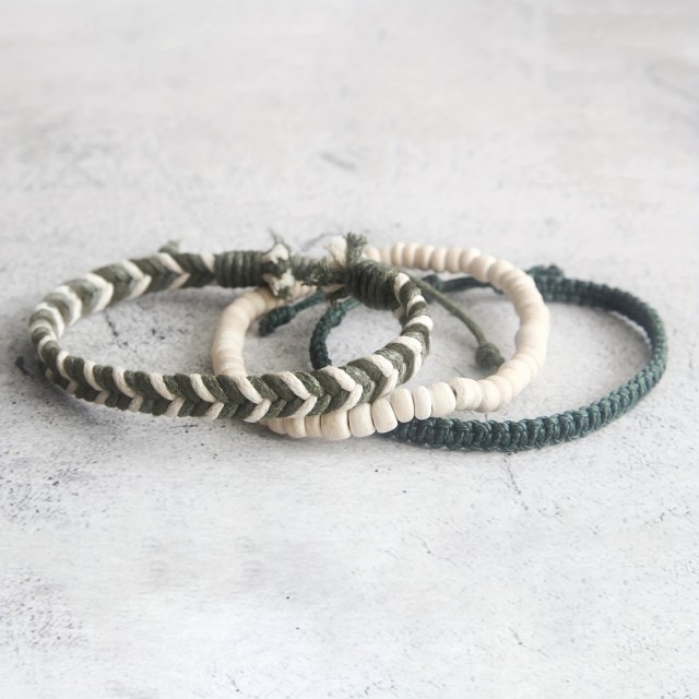 Komplet 3 moških pletenih zapestnic 