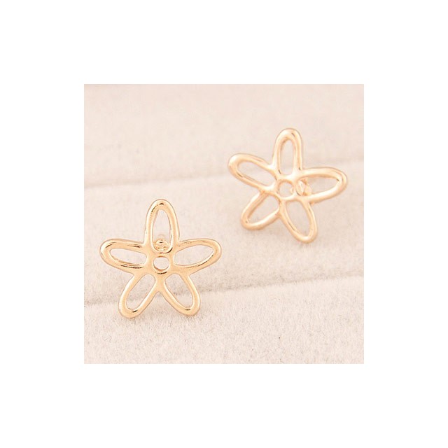 Uhani zlati vtični rožice