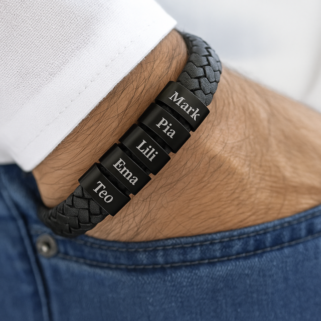 Personalizirana moška zapestnica IMENA DRUŽINE