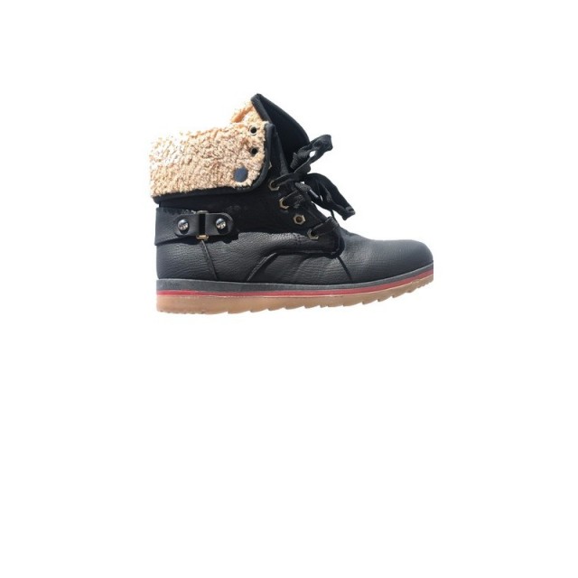 Gležnarji modni z mucko in gumbi YD-9 BLACK