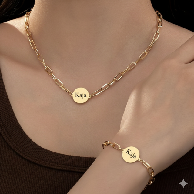 Personaliziran komplet nakita z gravuro po želji