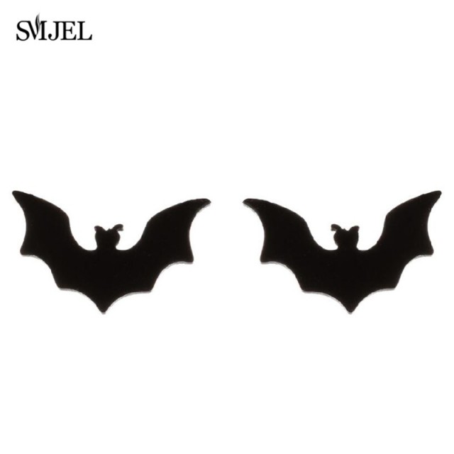 Uhani za Halloween, netopirji črni