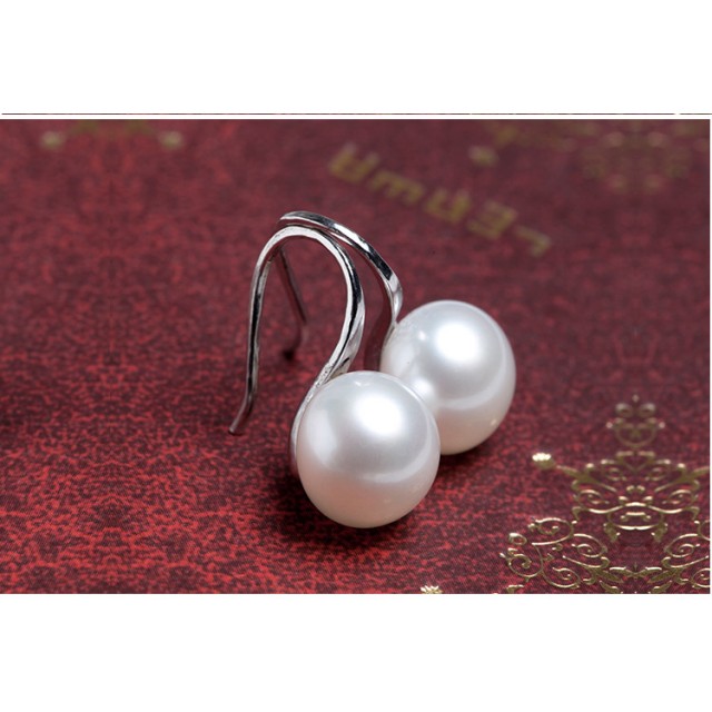 Uhani elegantni viseči s perlico, zlati ali srebrni