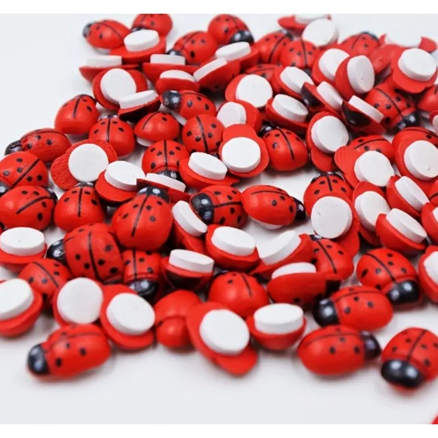 100 kosov lesenih mini pikapolonic, samolepilne