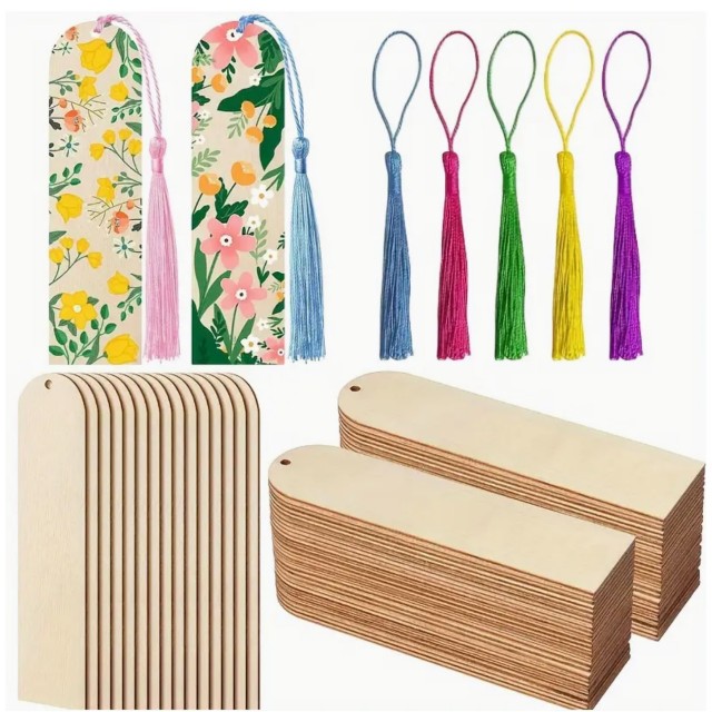 5 Kosov lesenih praznih zaznamkov za branje knjige