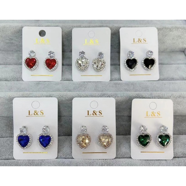 Uhani elegantni Titanik srce, več barv