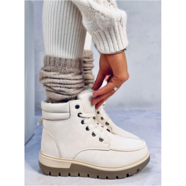 Gležnarji podloženi zimski bež RE27 BEIGE