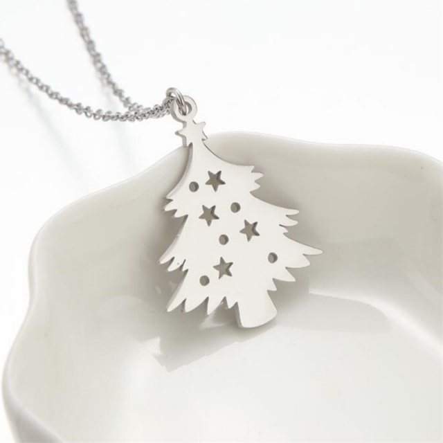 Verižica iz nerjavečega jekla, božična smreka