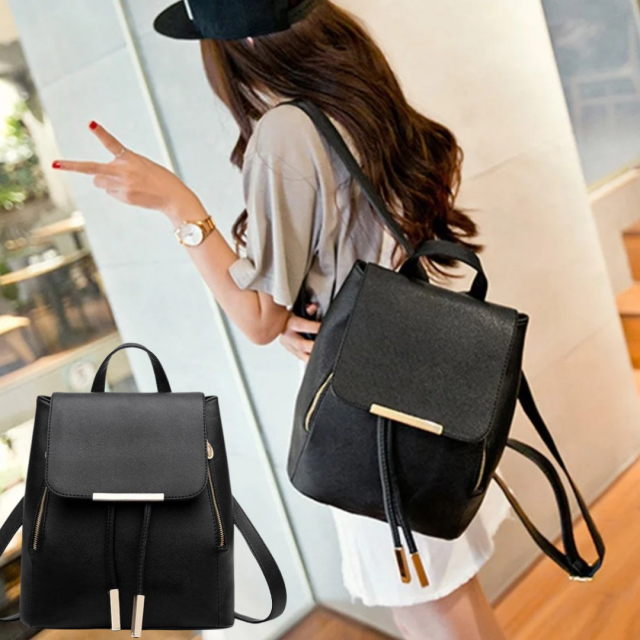 Modna torbica/nahrbtnik v črni barvi, z zadrgo