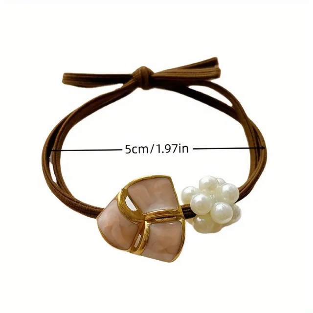 Komplet 3 elastik za lase s perlicami