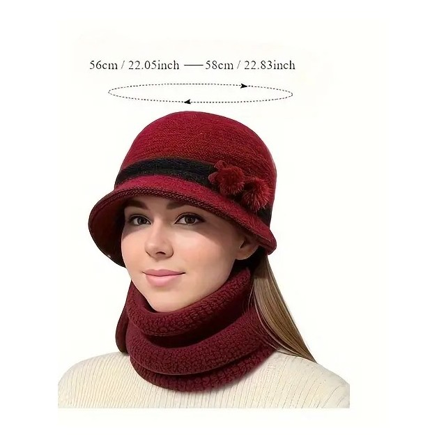 Elegantna ženska kapa v rdeči barvi 