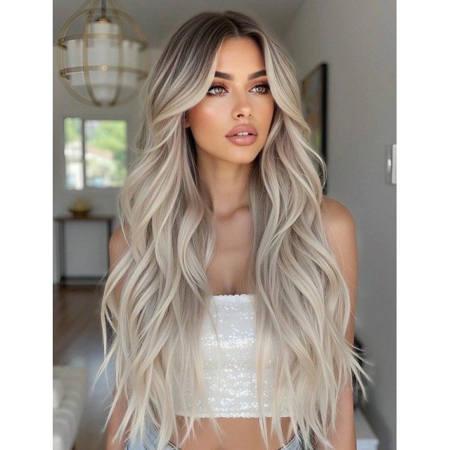 Dolga valovita blond ombre lasulja