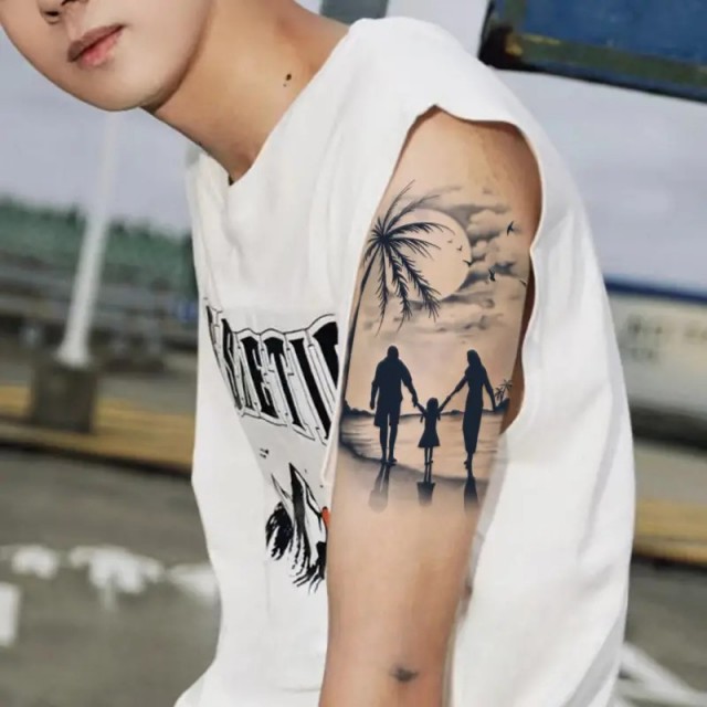 Začasna tattoo nalepka družina na plaži 